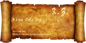 Kiss Zóra névjegykártya